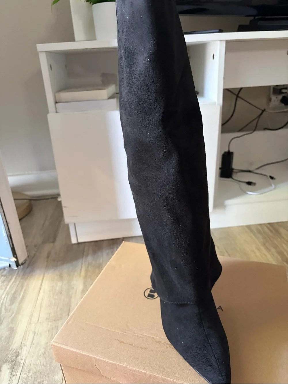 Classic Black Over-the-Knee Pointed-Toe Boot